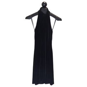 Lauren Ralph Lauren Velvet Dress Size 6 Halter Open Back Cocktail Stretch